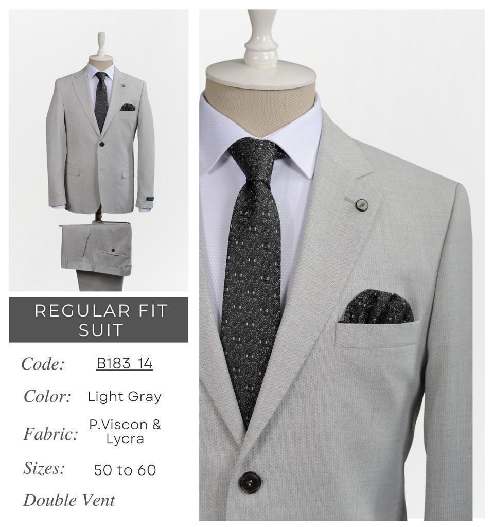 Regular Fit Light Gray Suit