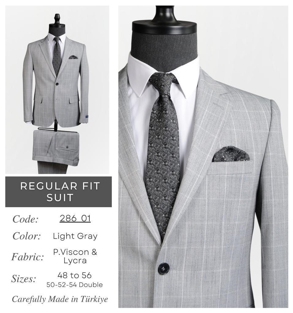 Regular Fit Light Gray Suit