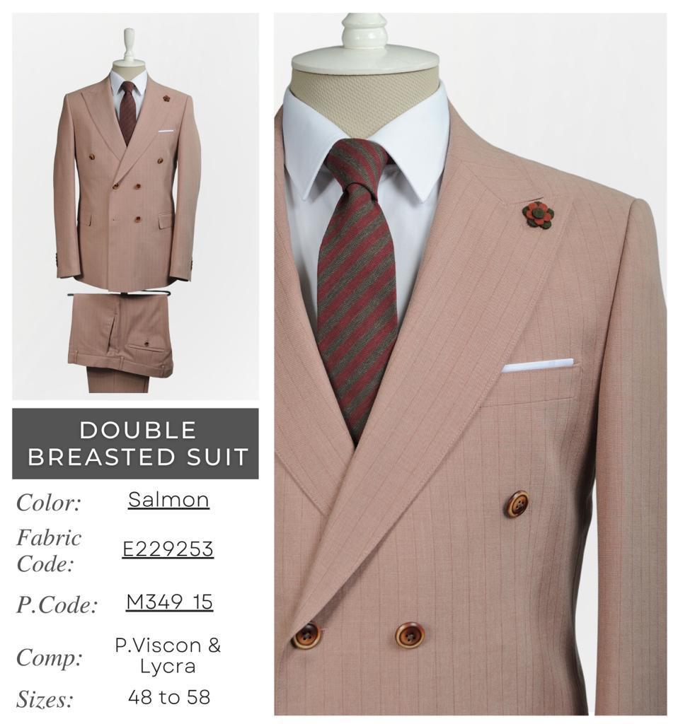 Double Breasted Salmon Suit