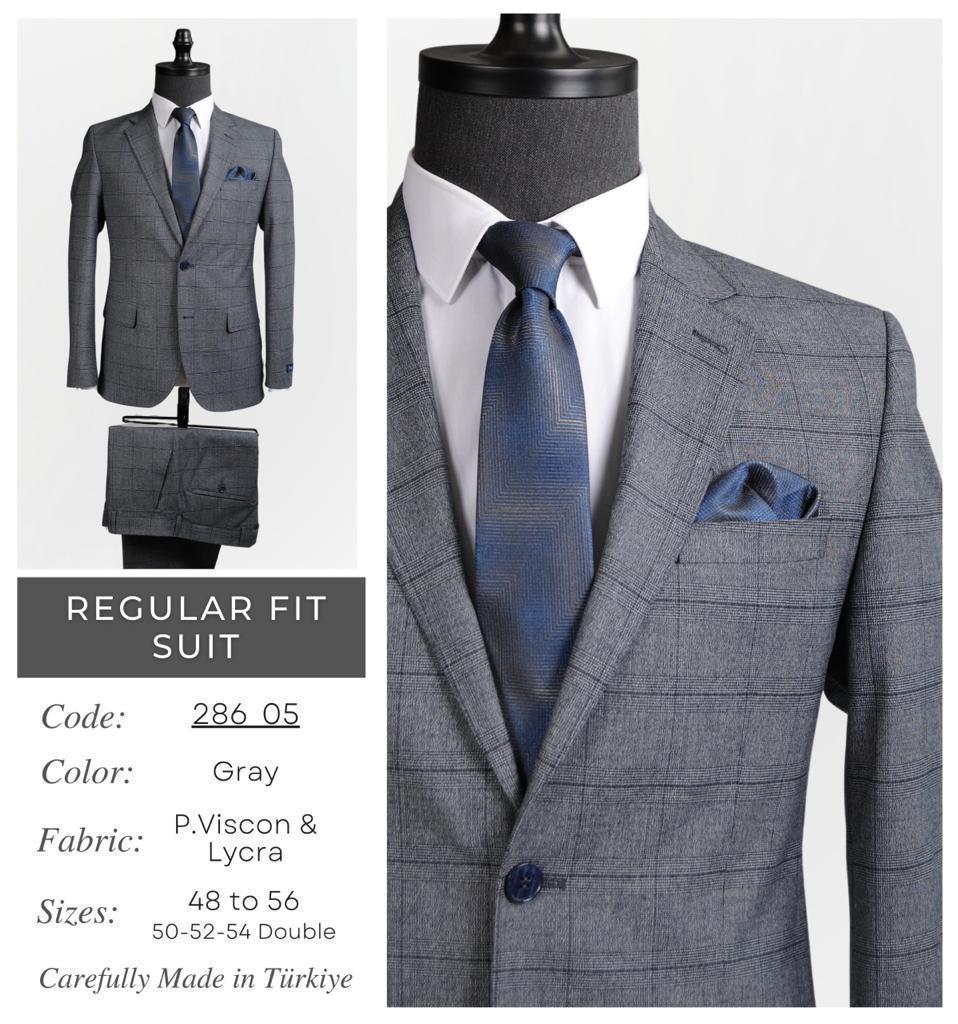 Regular Fit Gray Suit