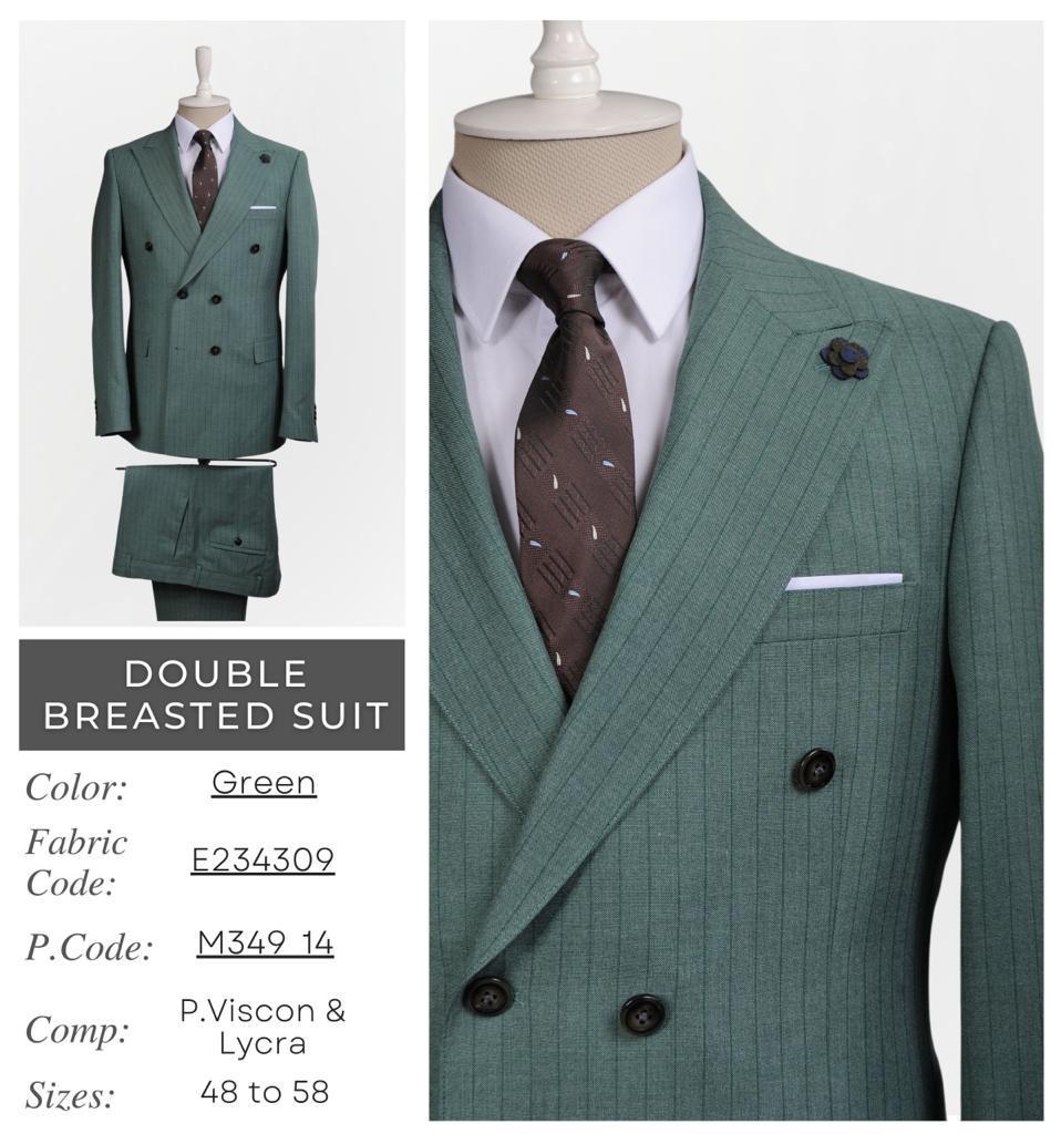 Double Breasted Green Suit