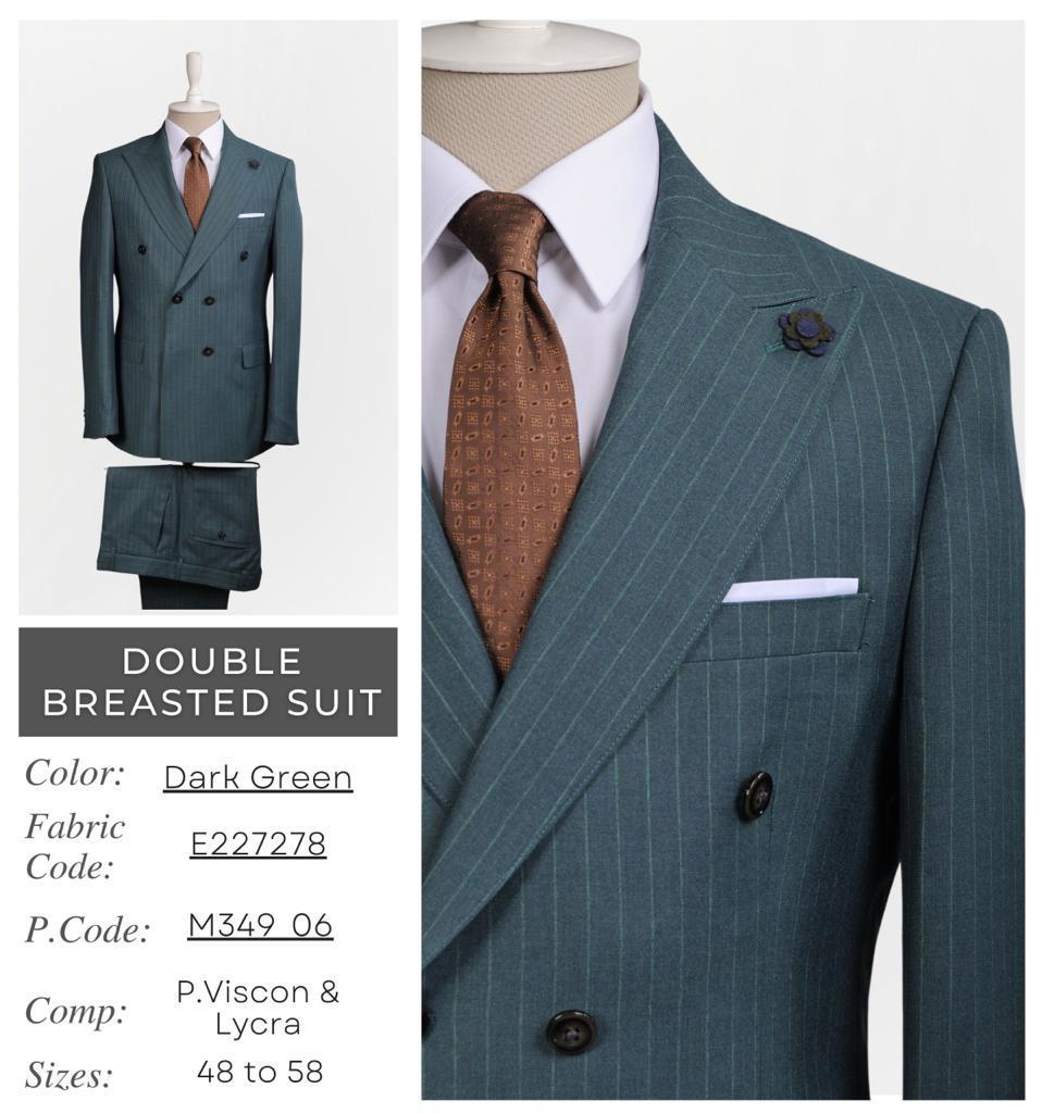 Double Breasted Dark Green Suit