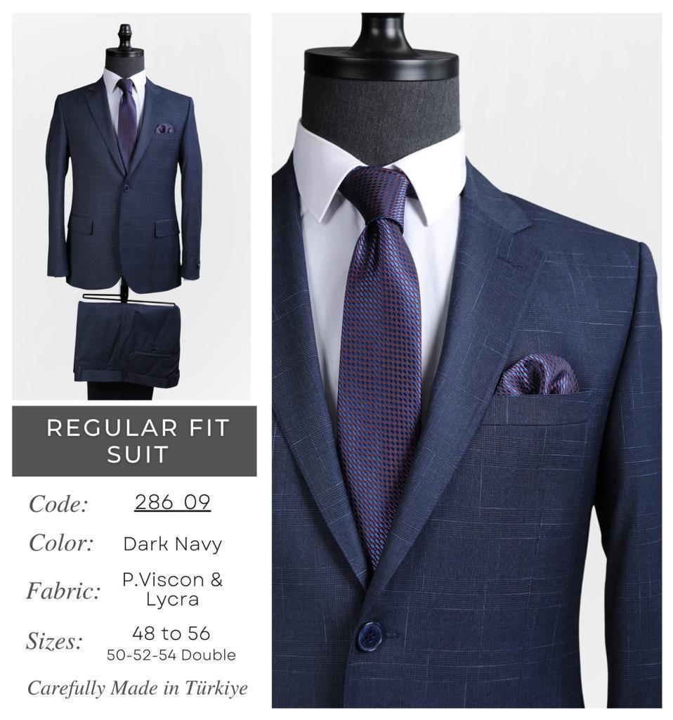 Regular Fit Dark Navy Suit