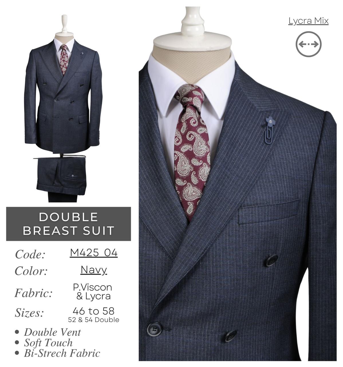 Bi-Stretch Navy Double Breast Suit