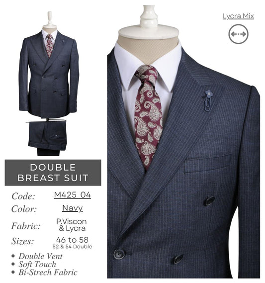 Bi-Stretch Navy Double Breast Suit